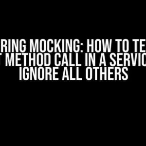 Mastering Mocking: How to Test One Exact Method Call in a Service and Ignore All Others