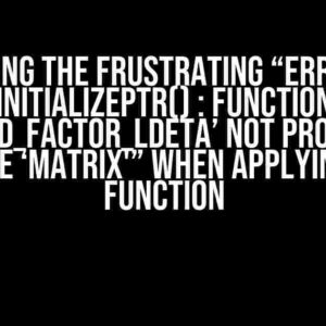 Solving the Frustrating “Error in initializePtr() : function ‘cholmod_factor_ldetA’ not provided by package ‘Matrix'” when Applying lmer Function